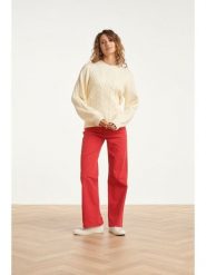 Smashed Lemon Dżinsy - Flared fit - w kolorze czerwonym rozmiar: L. Czerwone jeansy damskie Smashed Lemon. Za 139.87 zł.