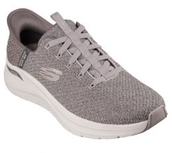 Buty sportowe męskie, Slip-ins: Arch Fit 2.0 - Look Ahead. Brązowe buty sportowe na co dzień męskie Skechers, z materiału, bez zapięcia, trekkingowe. Za 449.99 zł.