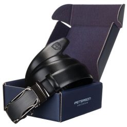 Pasek męski Peterson PTN 2773362 czarny. Czarne paski męskie Peterson, bez wzorów, eleganckie. Za 79.99 zł.