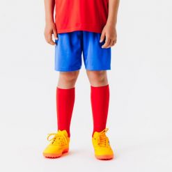 Spodenki piłkarskie Kipsta Essential Club. Niebieskie szorty damskie KIPSTA, bez wzorów, z materiału, sportowe. Za 24.99 zł.
