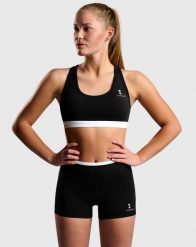 Stanik Fitness Pro 2.0 - Czarny. Czarne biustonosze sportowe damskie NORDICDOTS, bez wzorów, z bawełny. Za 190.00 zł.