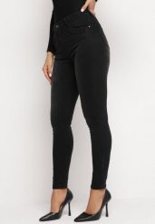 Czarne Jeansy Skinny z Delikatnymi Cyrkoniami Hemissa. Czarne jeansy damskie Born2be. Za 39.99 zł.