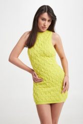 Sukienka ze strukturą ELISABETTA FRANCHI. Sukienki damskie Elisabetta Franchi, bez wzorów, bez kołnierzyka, bez ramiączek. W wyprzedaży za 1,567.30 zł.