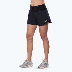 Spodenki do biegania damskie Mizuno Core 5.5. Czarne szorty damskie Mizuno, bez wzorów, sportowe. Za 119.99 zł.