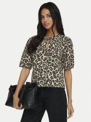 ONLY Bluzka Jenna 15368592 Beżowy ciemny Regular Fit. Brązowe bluzki damskie Only, m, bez wzorów, z bawełny, bez ramiączek. Za 149.99 zł.