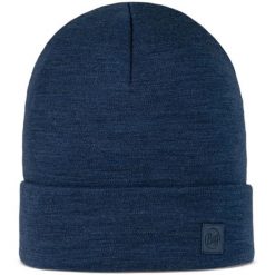 Czapka BUFF MERINO HEAVYW BLUE. Niebieskie czapki męskie Buff, bez wzorów, z materiału. Za 139.99 zł.