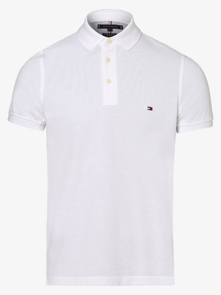Tommy Hilfiger koszulka polo Mężczyźni Bawełna biały, M. Białe koszulki polo męskie Tommy Hilfiger, m, bez wzorów, z bawełny, bez ramiączek. Za 359.95 zł.