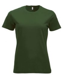 Clique New Classic-T Women – klasyczny T-shirt w nowoczesnym kroju z ringspun. Zielone t-shirty damskie CLIQUE, xs, bez wzorów, z bawełny, bez kołnierzyka. Za 104.80 zł.