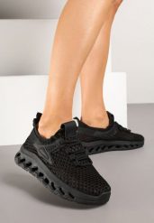 Czarne Buty Sportowe Sneakersy Siateczkowe na Tłoczonej Platformie Lurilia. Czarne buty sportowe na co dzień damskie Renee, bez wzorów, z jeansu. Za 59.99 zł.