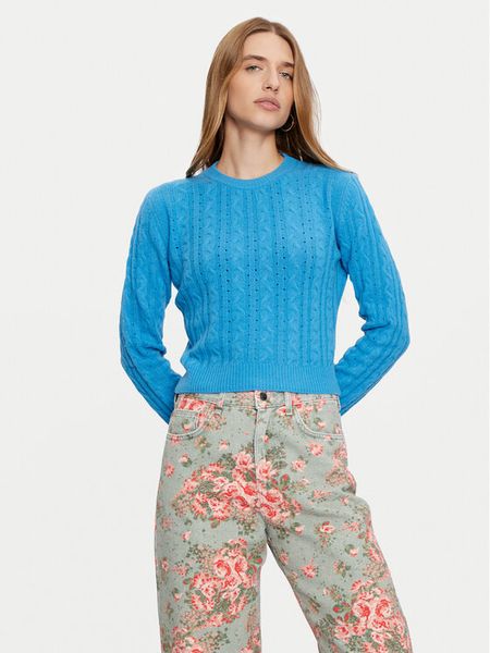 United Colors Of Benetton Sweter 1244D10AX Niebieski Regular Fit. Niebieskie swetry klasyczne damskie United Colors Of Benetton, xl, z wełny, bez kołnierzyka. Za 159.99 zł.