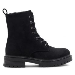 Trzewiki Jenny Fairy. Czarne botki damskie Jenny Fairy, bez obcasa, na płaskiej podeszwie, bez zapięcia. Za 149.99 zł.