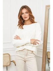 Joséfine Sweter "Luby" w kolorze kremowym rozmiar: S. Brązowe swetry klasyczne damskie Joséfine, s, ze splotem, bez kołnierzyka. Za 139.87 zł.