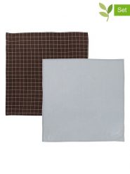 OYOY mini Chusty (2 szt.) "Iro" w kolorze błękitno-brązowym do odbijania - 70 x 70 cm rozmiar: onesize. Brązowe chusty i apaszki dziecięce OYOY mini, z bawełny. Za 37.12 zł.