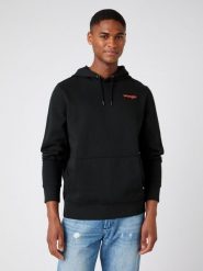 MĘSKA BLUZA Z KAPTUREM WRANGLER VIBRATIONS HOODY BLACK W680H1100 112141473. Czarne bluzy z kapturem męskie Wrangler, l. Za 169.99 zł.