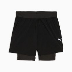 Damskie spodenki do biegania Puma. Spodenki sportowe damskie Puma, bez wzorów, z materiału, sportowe. Za 264.99 zł.