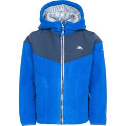 Kurtka polarowa w kolorze niebieskim. Niebieskie kurtki i płaszcze chłopięce Trespass Kids, bez wzorów, z polaru, bez kaptura. W wyprzedaży za 109.95 zł.