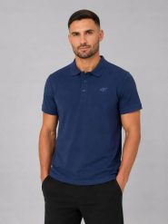KOSZULKA MĘSKA POLO 4F T-SHIRT SPORTOWY TPTSM367. Zielone koszulki polo męskie 4f, l, z bawełny, bez ramiączek, na fitness i siłownię. Za 89.99 zł.