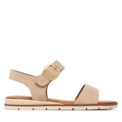 Sandały Tamaris. Brązowe sandały damskie Tamaris, bez wzorów, bez obcasa, na płaskiej podeszwie. Za 299.99 zł.