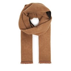 Szalik Guess. Brązowe szaliki i kominy damskie Guess, z aplikacjami. Za 219.99 zł.
