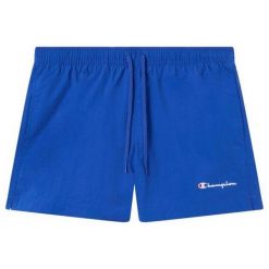Męskie Krótkie Spodenki Kąpielowe Z Haftowanym Logo. Czarne kąpielówki męskie CHAMPION, m, bez wzorów, z materiału. Za 162.99 zł.