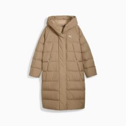 Płaszcz puchowy damski Puma LONG DOWN beżowy 62649367 r XL. Brązowe płaszcze damskie Puma, na zimę, l, bez wzorów, z materiału. Za 546.34 zł.