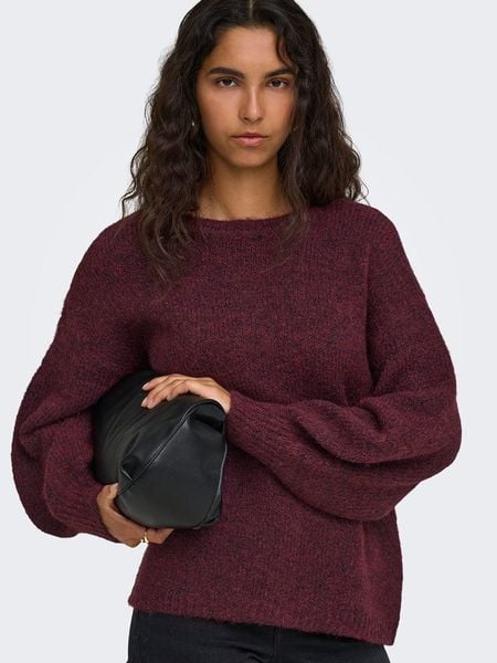 ONLY Sweter w kolorze bordowym rozmiar: XS. Czerwone swetry klasyczne damskie Only, xs, bez kołnierzyka. Za 115.95 zł.