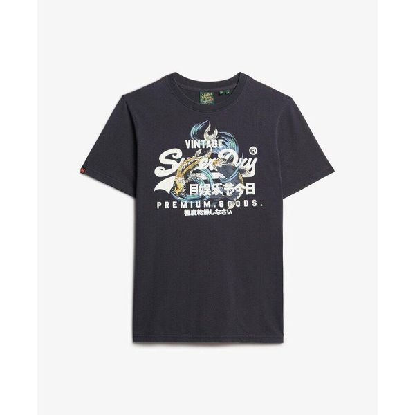 Casual T-shirt Superdry Vintage Logo Tokyo. Szare t-shirty męskie Superdry., m, bez wzorów, bez kołnierzyka. W wyprzedaży za 153.50 zł.