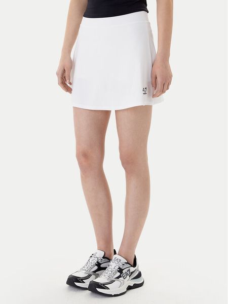 EA7 Emporio Armani Spódnico-szorty 7W000507 AF14524 U0002 Biały Regular Fit. Białe spodenki sportowe damskie EA7 Emporio Armani, bez wzorów, z syntetyku, sportowe. Za 244.99 zł.