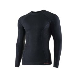Koszulka wełniana z długim rękawem męska Brubeck ACTIVE WOOL. Czarne bielizna termoaktywna męska Brubeck, m, bez wzorów, z elastanu. Za 243.99 zł.