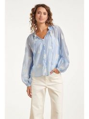Smashed Lemon Bluzka w kolorze błękitnym rozmiar: XL. Niebieskie bluzki damskie Smashed Lemon, xl, bez wzorów, bez kołnierzyka, bez ramiączek. Za 198.45 zł.