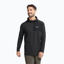 Bluza trekkingowa męska Jack Wolfskin Sucol Hoody. Czarne bluzy z kapturem męskie Jack Wolfskin, l, z materiału. Za 309.99 zł.