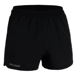 Second Life - Spodenki do rugby R500 męskie - Stan Doskonały. Czarne szorty męskie KIPSTA, bez wzorów, z poliesteru. Za 69.99 zł.