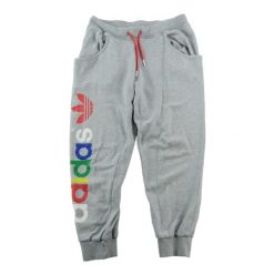 Second life - Spodnie dresowe męskie Trefoil wielokolorowe szare - Stan dobry. Szare spodnie sportowe męskie Adidas, z dresówki. Za 146.96 zł.