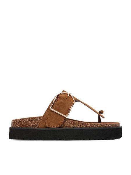 DeeZee Japonki CEO-LB-P2180 Brązowy. Brązowe klapki damskie DeeZee, bez wzorów, z materiału, bez obcasa. Za 129.99 zł.