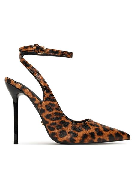 DeeZee Szpilki Q0328-1 Brązowy. Brązowe sandały damskie DeeZee, bez wzorów, ze skóry, bez obcasa. Za 139.99 zł.