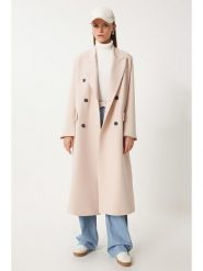 Happiness Istanbul Płaszcz przejściowy w kolorze kremowym rozmiar: 40. Brązowe płaszcze damskie Happiness Istanbul, bez wzorów. Za 191.88 zł.