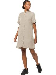 Jack Wolfskin Sukienka "Mojave" w kolorze beżowym rozmiar: S. Brązowe sukienki damskie Jack Wolfskin, na co dzień, s, bez wzorów, bez kołnierzyka, bez ramiączek, midi, proste. Za 161.34 zł.