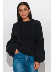Numinou Sweter w kolorze czarnym rozmiar: onesize. Czarne swetry klasyczne damskie Numinou, z wełny, bez kołnierzyka. Za 83.42 zł.