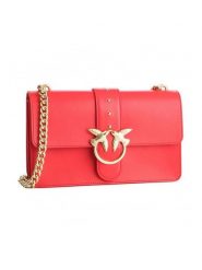 Pinko Skórzana torebka w kolorze czerwonym - 27 x 16,5 x 7,5 cm rozmiar: onesize. Czerwone torebki klasyczne damskie Pinko, bez wzorów, z materiału, bez dodatków. Za 785.09 zł.