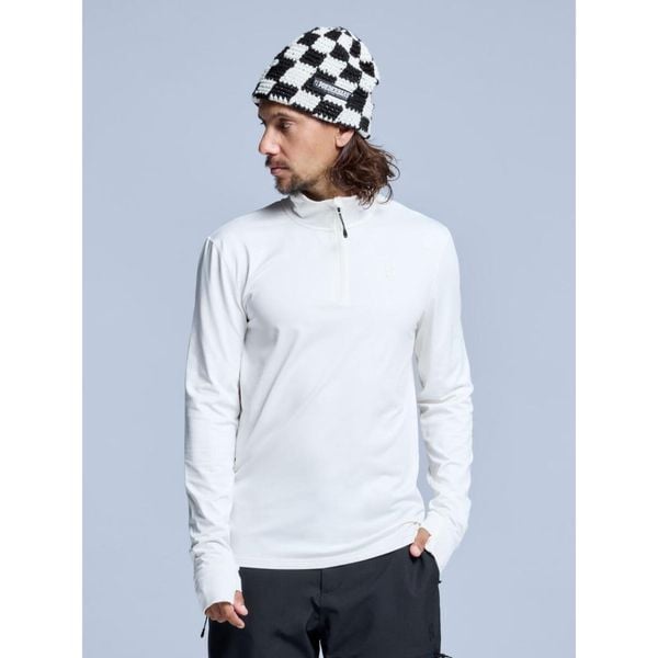 Bluza narciarska - Męska - Arctic 2.0 - Off White. Białe bluzy bez kaptura męskie POEDERBAAS, m, z elastanu. W wyprzedaży za 177.72 zł.