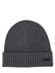 BOSS czapka z wełny dziewiczej - Fati Mężczyźni wełna ze strzyży szary, ONE SIZE. Szare czapki męskie Boss, bez wzorów, z wełny. Za 299.95 zł.