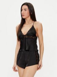 Hunkemöller Koszulka piżamowa Marcela 205066 Czarny Regular Fit. Czarne koszule nocne damskie Hunkemöller, bez wzorów, z syntetyku. Za 89.99 zł.