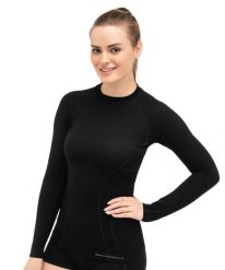 Koszulka wełniana z długim rękawem damska Brubeck ACTIVE WOOL. Fioletowe t-shirty damskie Brubeck, xl, bez wzorów, z poliamidu, bez kołnierzyka. Za 243.99 zł.