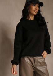 Czarna Bluza z Bawełną i Przeszyciami przy Dekolcie Fezanna. Czarne bluzy bez kaptura damskie Renee, l, bez wzorów, z bawełny, bez ramiączek, bez kaptura. Za 59.99 zł.