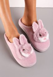 Różowe Kapcie Antinna. Czerwone kapcie damskie Renee, z dresówki. Za 24.99 zł.