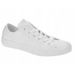 Buty trampki na co dzień męskie CONVERSE skóra. Białe trampki i tenisówki męskie Converse, bez wzorów, ze skóry, bez zapięcia. Za 328.00 zł.