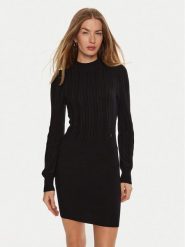 Guess Sukienka dzianinowa Livia W4BK08 Z2V42 Czarny Regular Fit. Czarne sukienki damskie Guess, xl, z aplikacjami, z dzianiny, bez kołnierzyka, bez ramiączek. Za 269.99 zł.