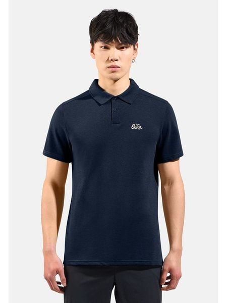 Odlo Koszulka polo "Essential Solid" w kolorze granatowym rozmiar: L. Niebieskie koszulki polo męskie Odlo, l, bez wzorów, bez ramiączek. Za 183.03 zł.