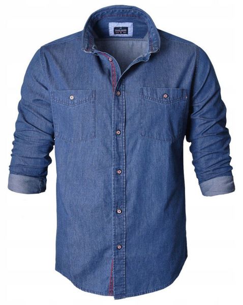 Delikatnie Taliowana Koszula Weekendowa - Pako Jeans - Jeans (Denim). Niebieskie koszule męskie Pako Jeans, l, bez wzorów, z bawełny, bez kołnierzyka, bez ramiączek. Za 185.00 zł.