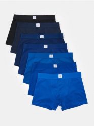 Bokserki 7 pack - granatowy. Niebieskie bokserki męskie Sinsay, bez wzorów. Za 59.99 zł.